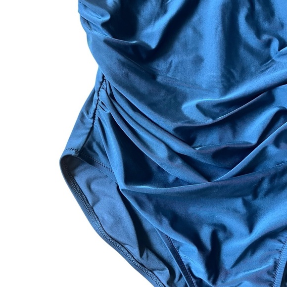 J. Crew Factory Swimsuit Women’s XL One-Piece V-Neck Ruched Classic Preppy - Picture 5 of 11